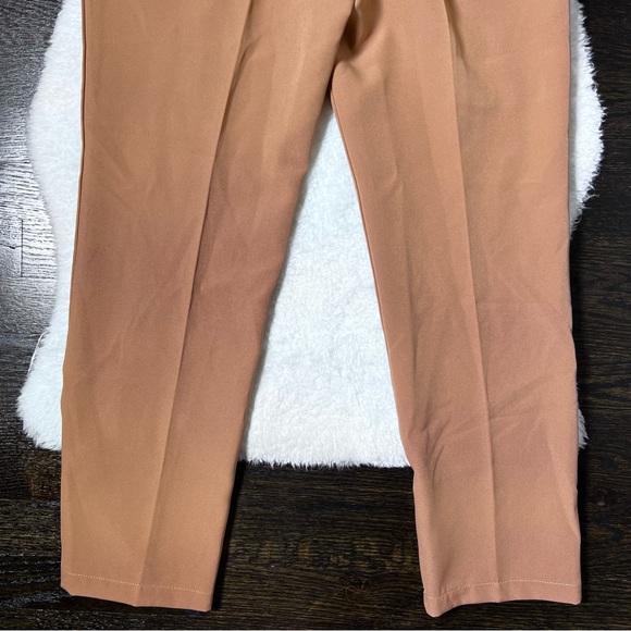 Tan High Rise Straight Leg Trouser Pants - Picture 6 of 8